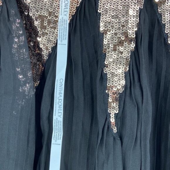 CYNTHIA ROWLEY Sequin Starburst Silk Maxi Skirt | US 6 - Picture 10 of 13